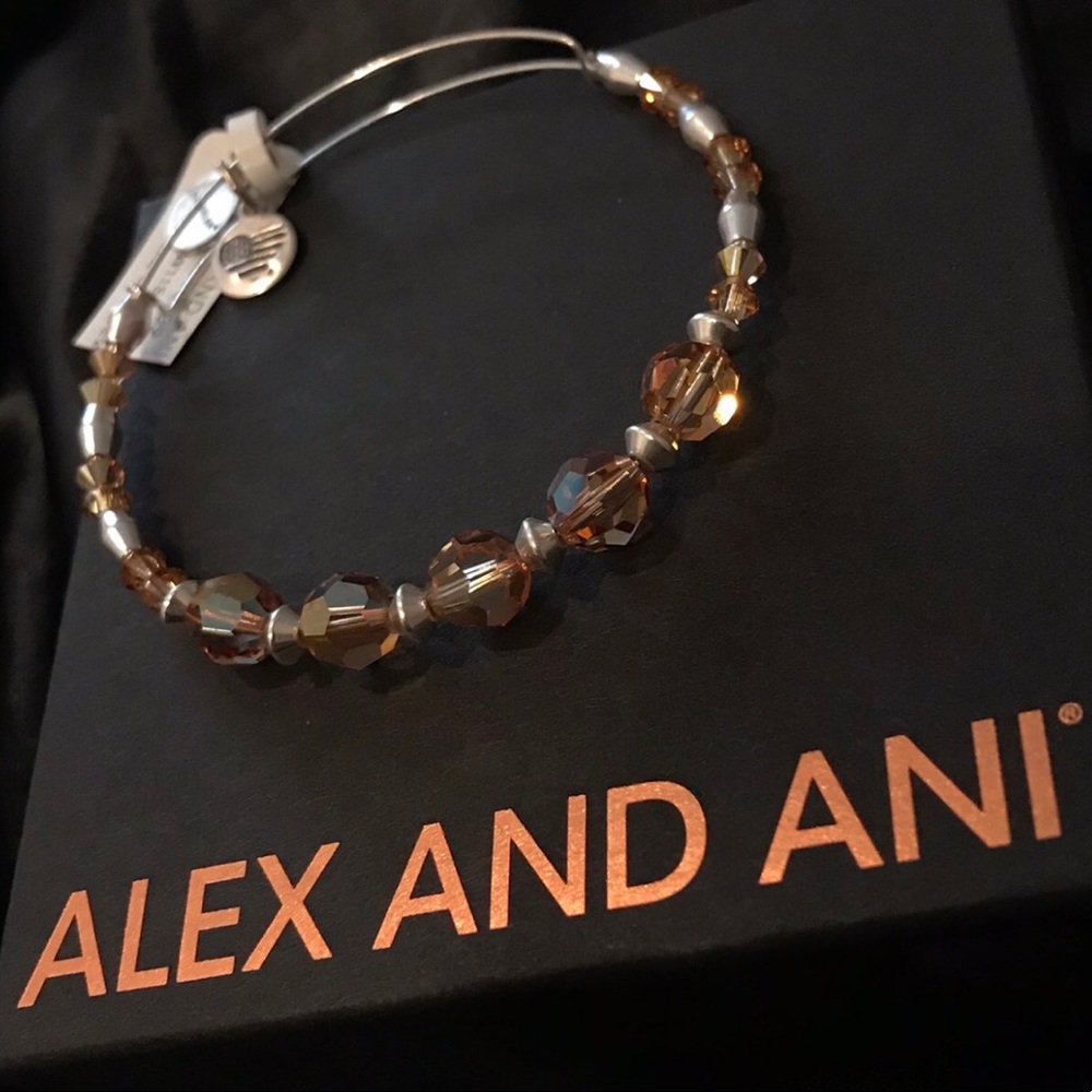Alex&Ani glow beaded bangle w Swarovski crystals